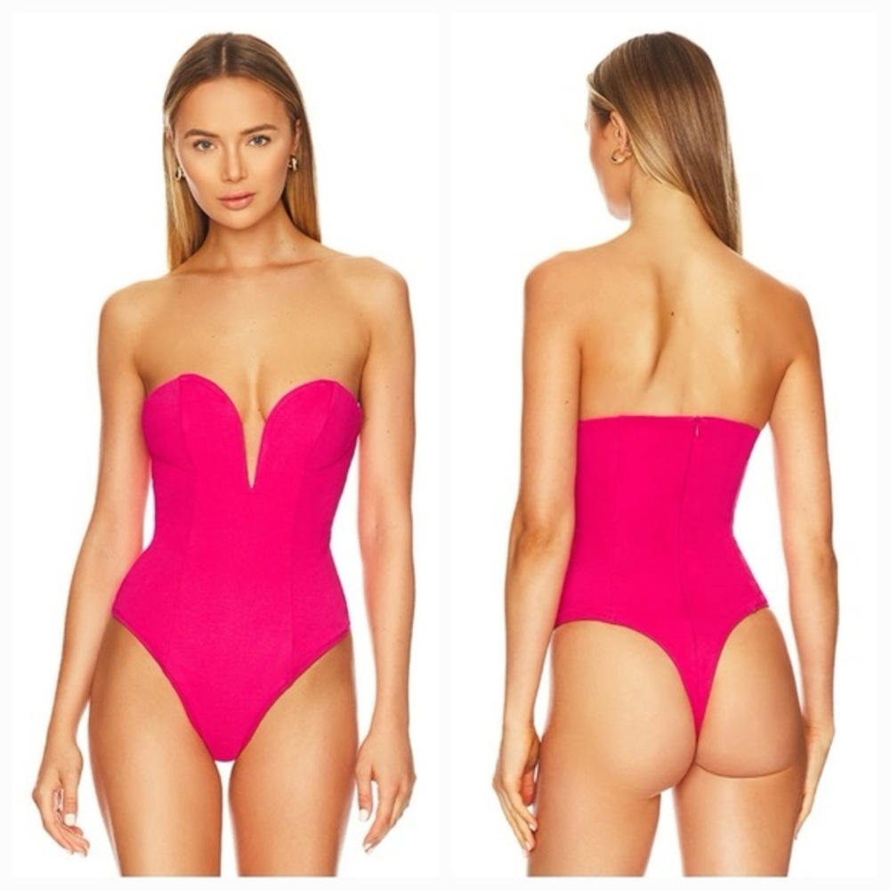 Superdown Fuchsia Sweetheart Bodysuit